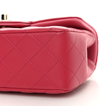 Chanel Lambskin Quilted Bi-Color Mini Top Handle Rectangular Flap Rose 10 of 11