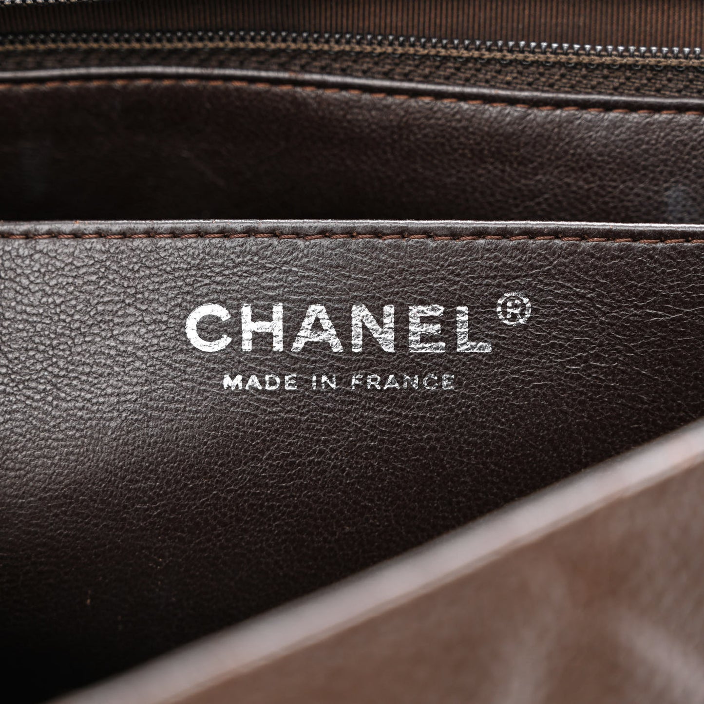 Caviar Quilted Jumbo Single Flap Dark Brown