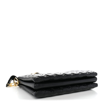 Louis Vuitton Lambskin Embossed Monogram Coussin MM Black 4 of 10