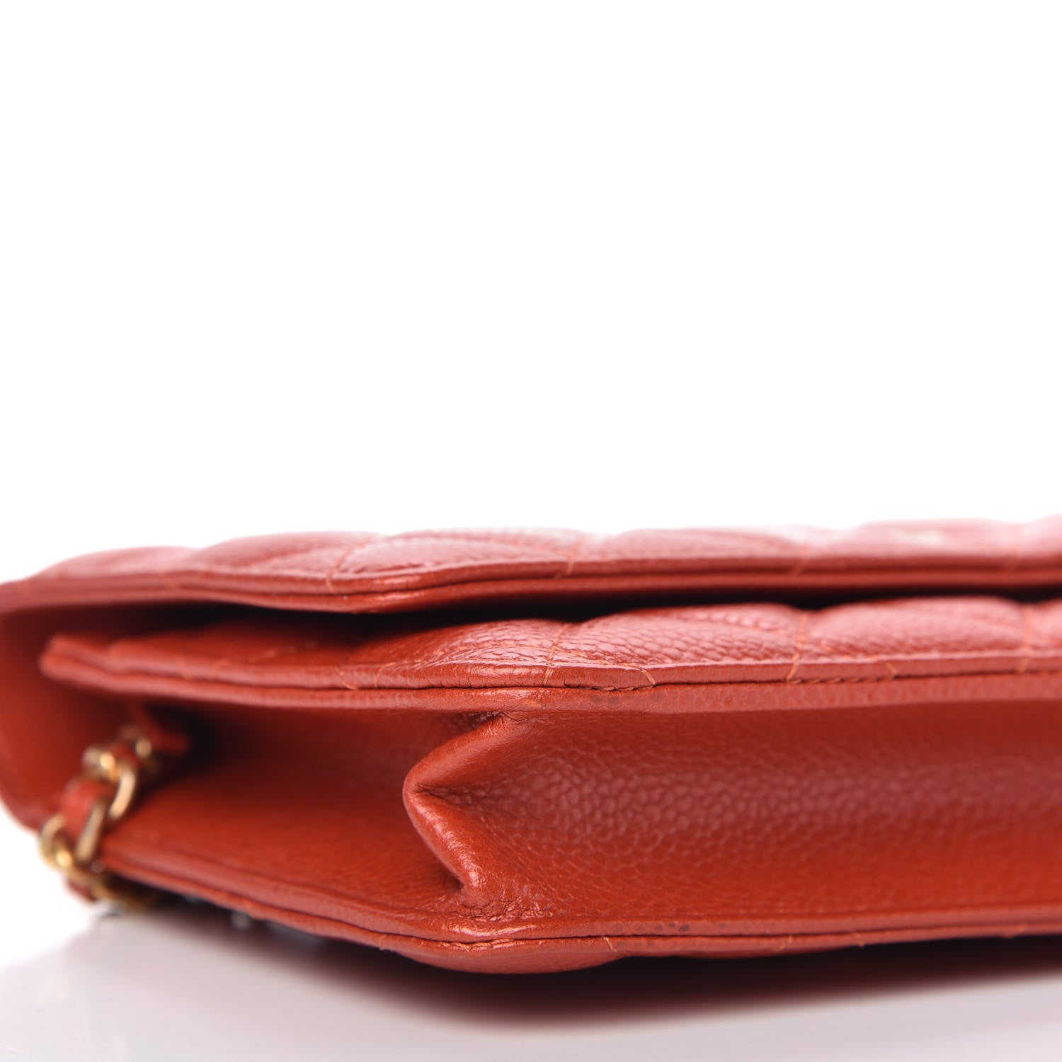 Chanel Pearly Caviar Quilted Wallet On Chain WOC Orange 6 of 11