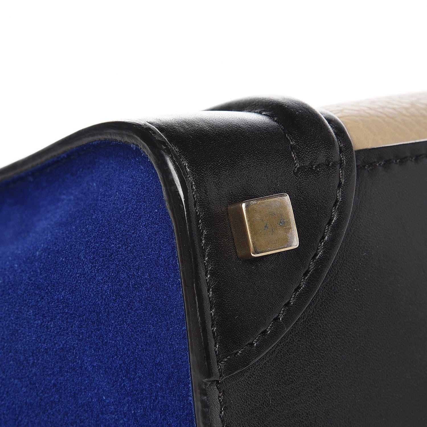 Celine Elephant Calfskin Suede Micro Tri-Color Luggage Sand 12 of 14