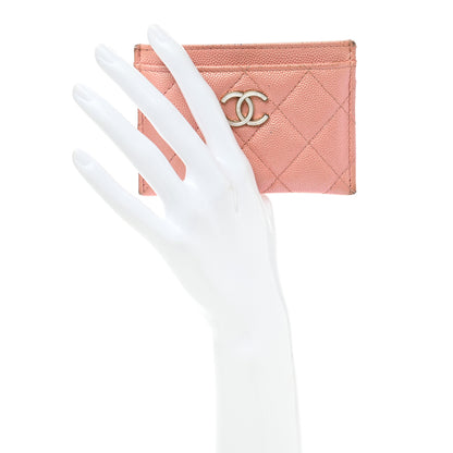 Chanel Iridescent Caviar Quilted Card Holder Rose Pink 2 of 11