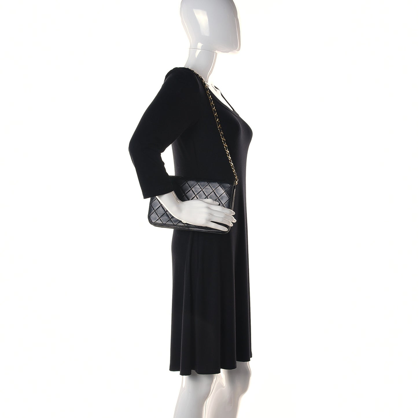 Lambskin Quilted Small Single Flap Black