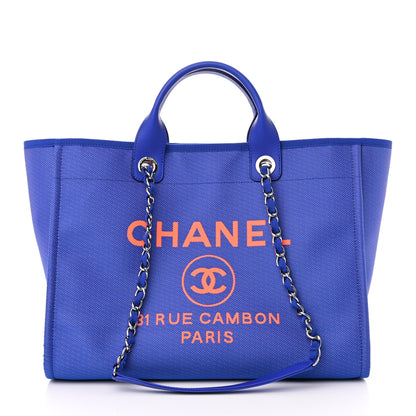 Chanel Mixed Fibers Medium Deauville Tote Blue Orange 3 of 12