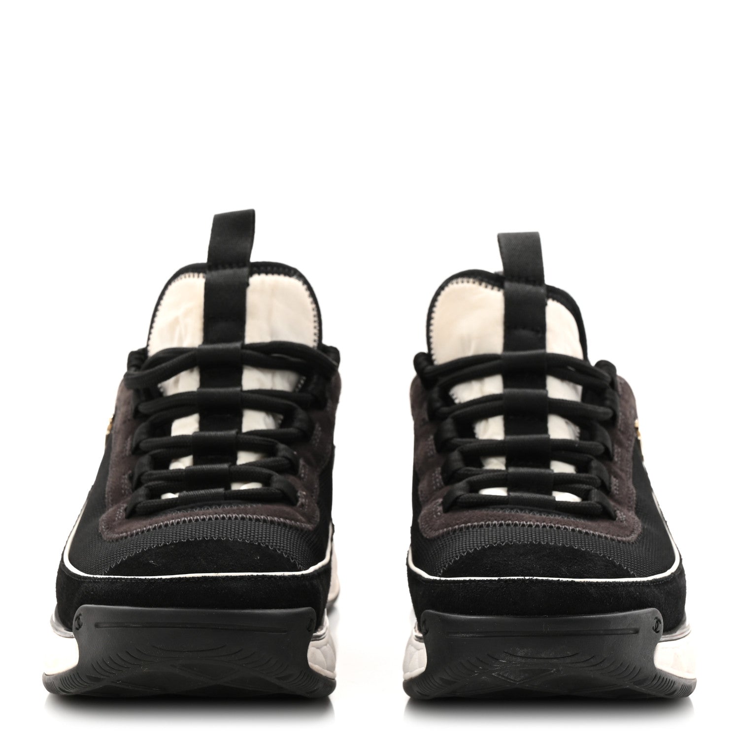 Chanel Fabric Suede CC Sneakers 39 Black 3 of 10