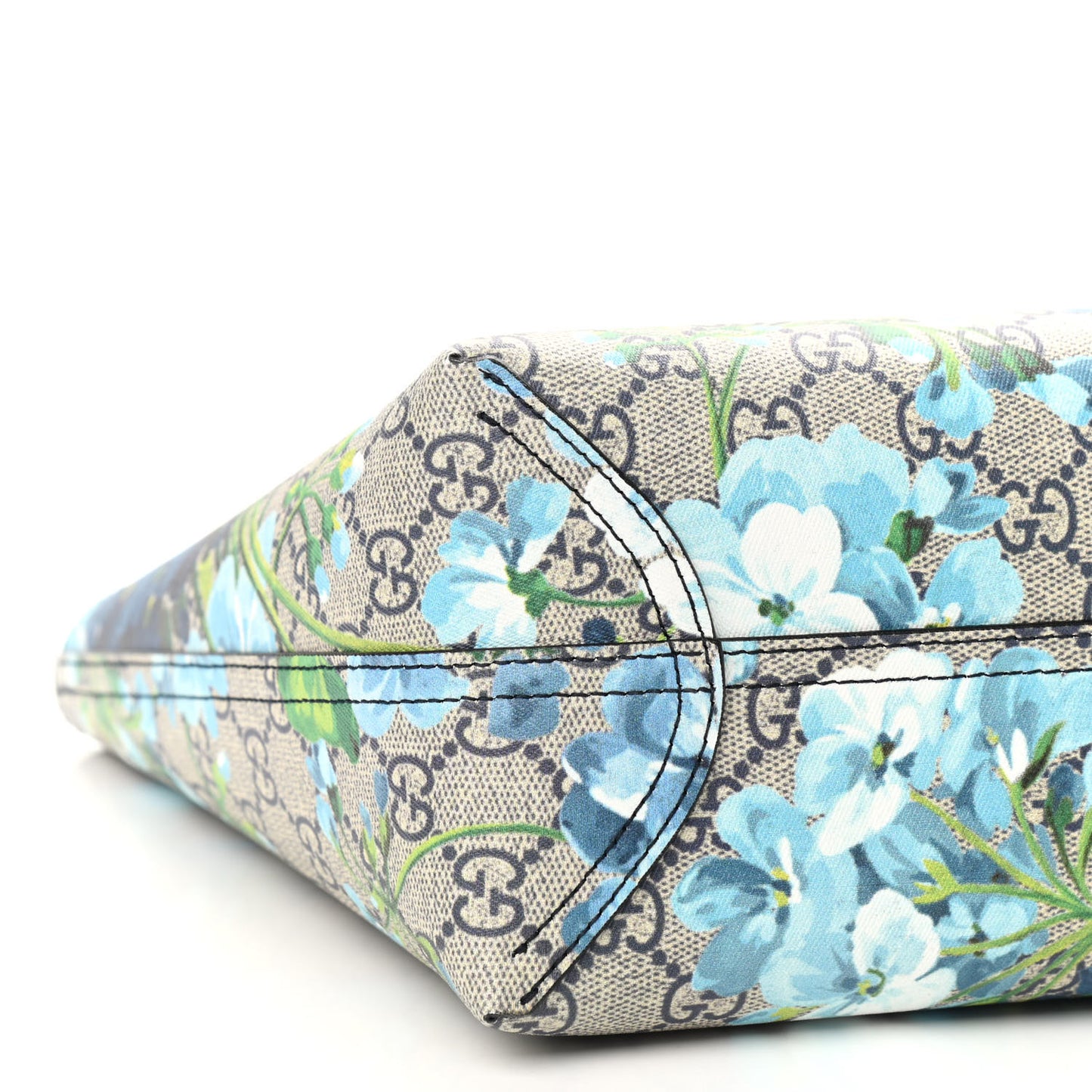 GG Supreme Monogram Blooms Small Reversible Tote Beige Blue Navy