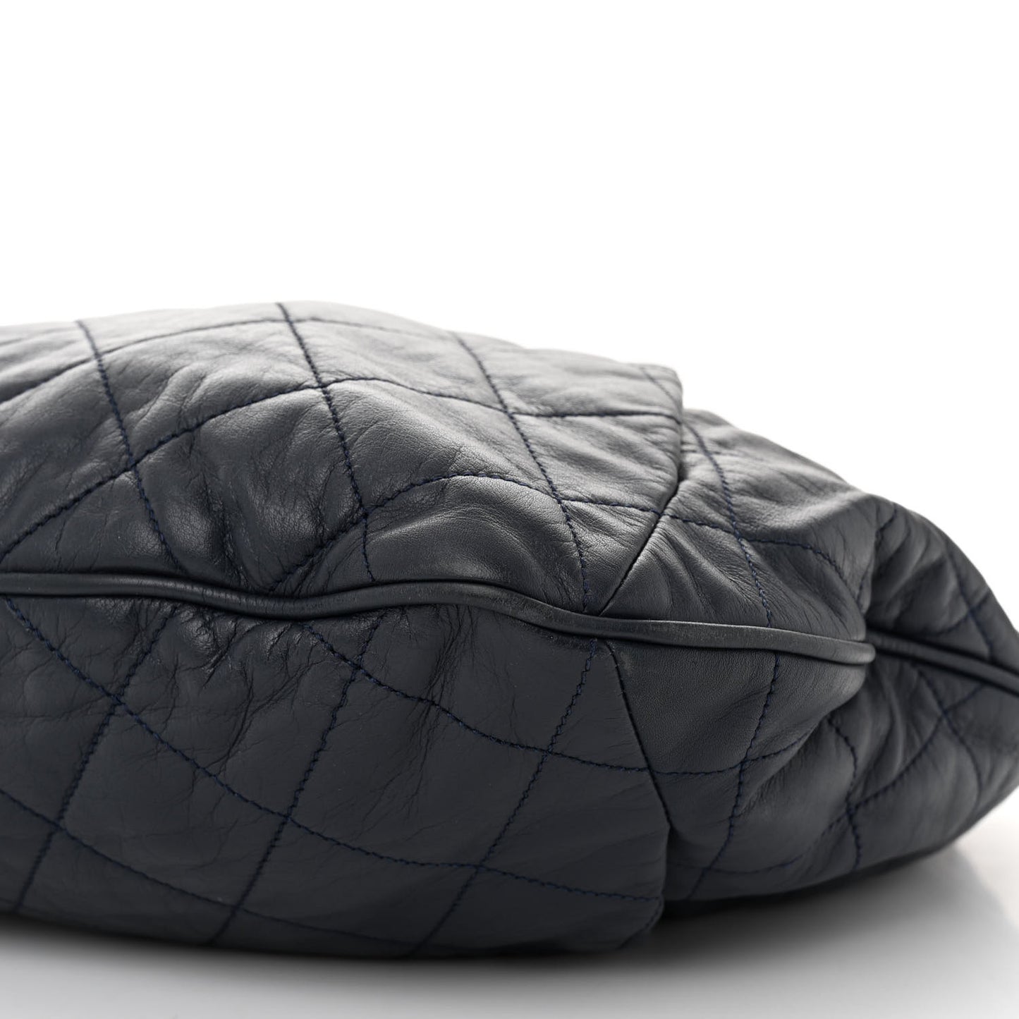 Calfskin Coco Pleats Hobo Dark Blue