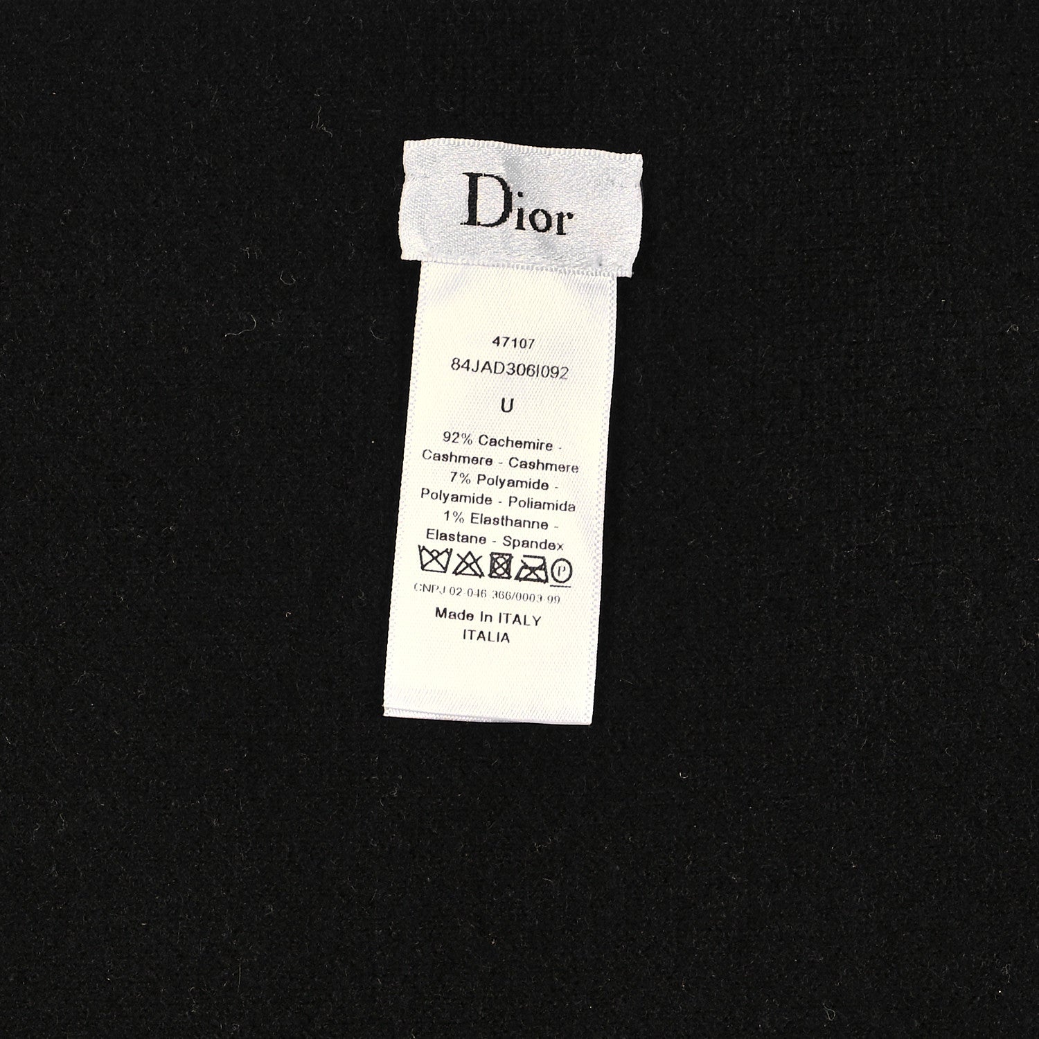 Christian Dior Cashmere J'Adior Scarf Black 4 of 4