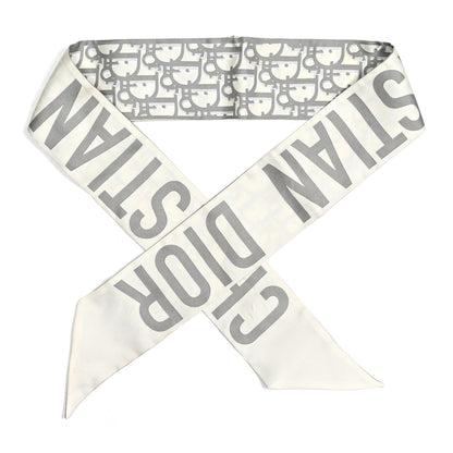 Christian Dior Silk Oblique Mitzah Scarf Grey 1 of 7
