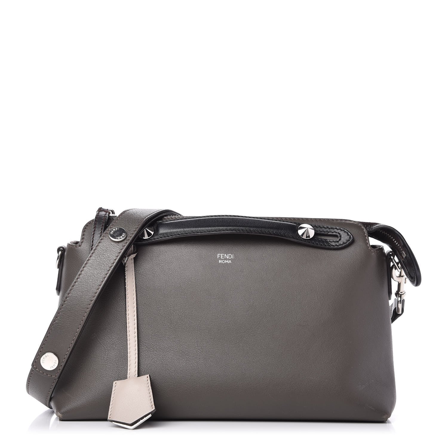 Fendi Vitello Dolce 4 Color Medium By The Way Boston Bag Carbone Grigio Polvere Multicolor 1 of 10