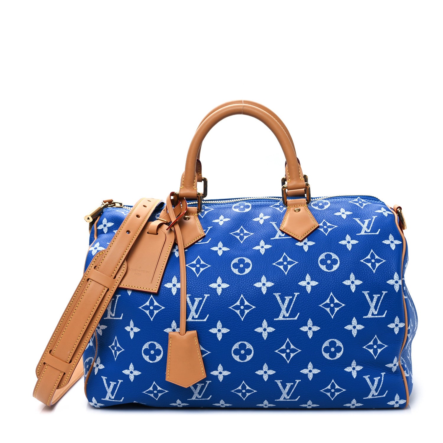 Louis Vuitton バック Louis Vuitton Calfskin Monogram Speedy P9 Bandouliere 40 Blue