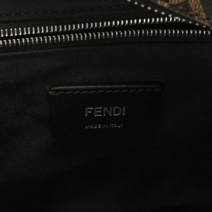 Fendi Glazed Fabric Vitello King FF 1974 Diagonal Belt Bag Tobacco Moro Cuoio 6 of 8