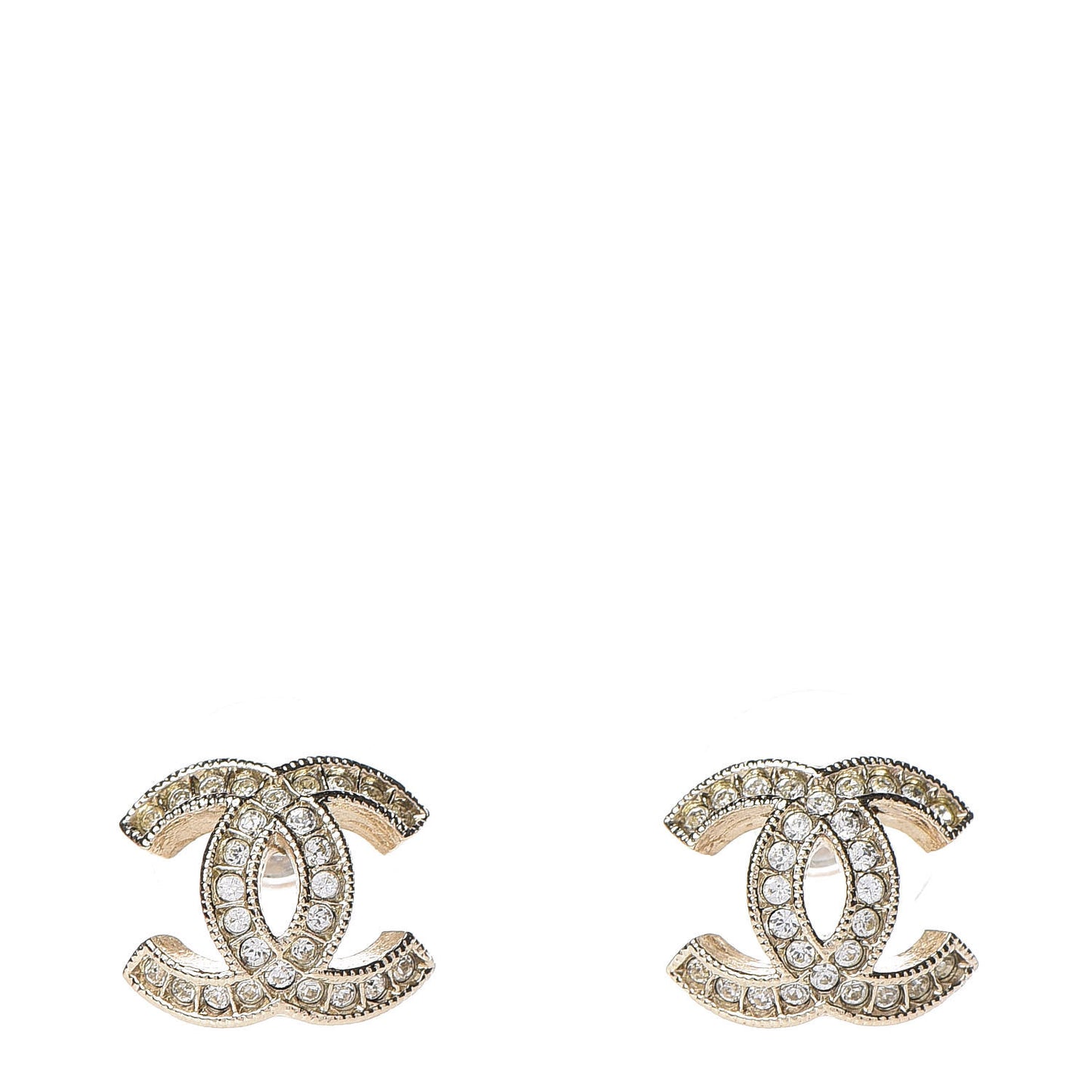 Crystal CC Earrings Light Gold