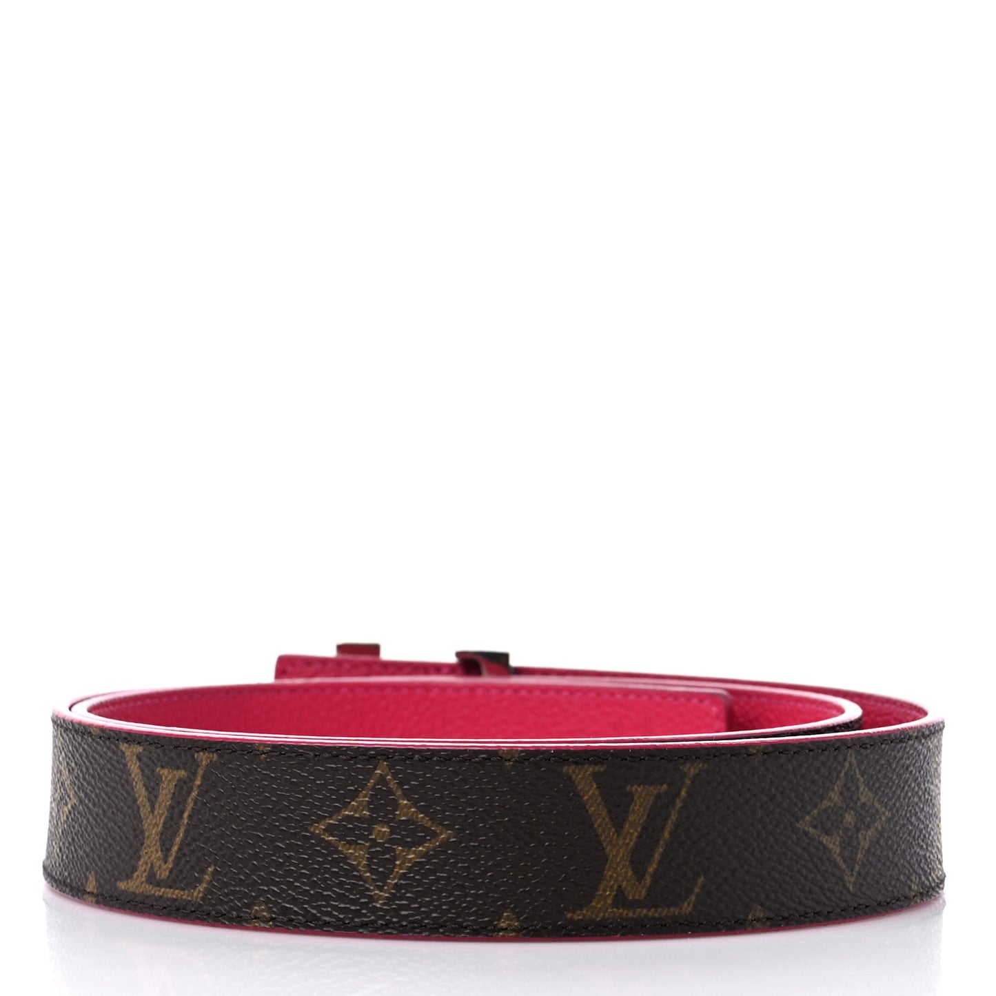 Monogram Calfskin 30mm LV Initiales Reversible Belt 85 34 Fuchsia