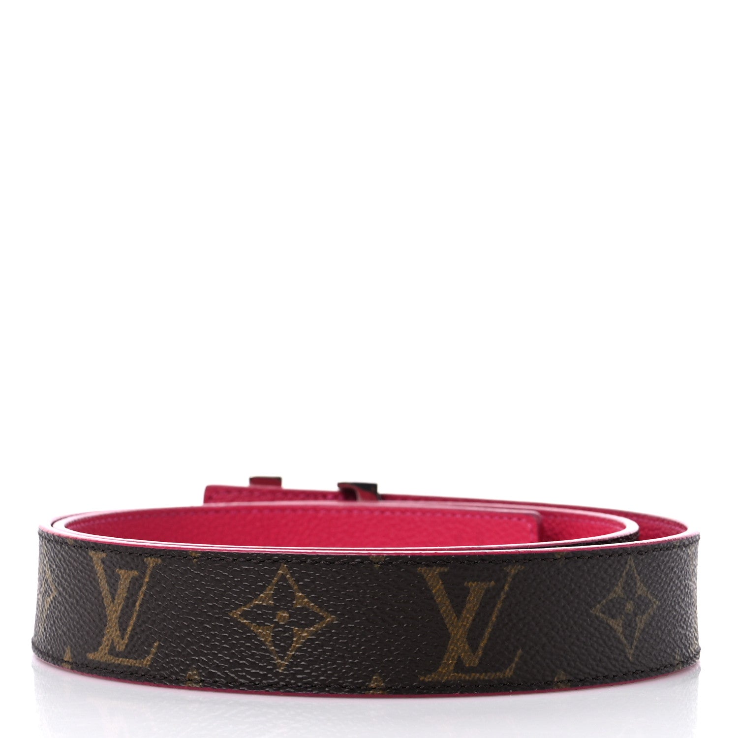 Louis Vuitton Monogram Calfskin 30mm LV Initiales Reversible Belt 85 34 Fuchsia 2 of 4