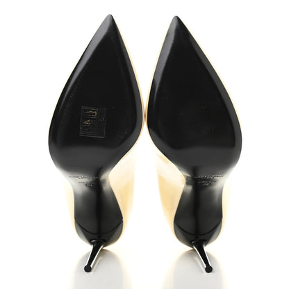 Saint Laurent Patent Calfskin Teddy High Vamp 105 Pumps 38 Porcellana 5 of 8