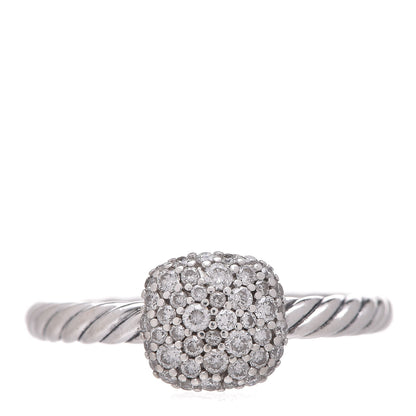 David Yurman Sterling Silver Diamond 8mm Petite Pave Ring 52 6 1 of 4