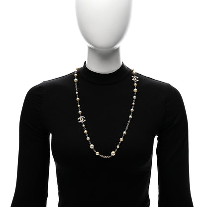 Chanel Pearl CC Necklace Light Gold 2 of 7