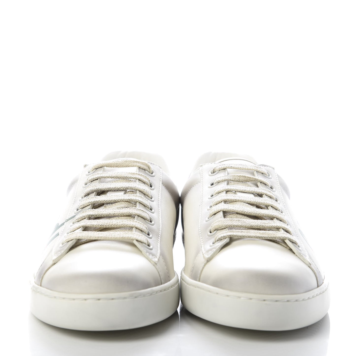 Distressed Calfskin Mens Ace Blade Sneakers 8 White