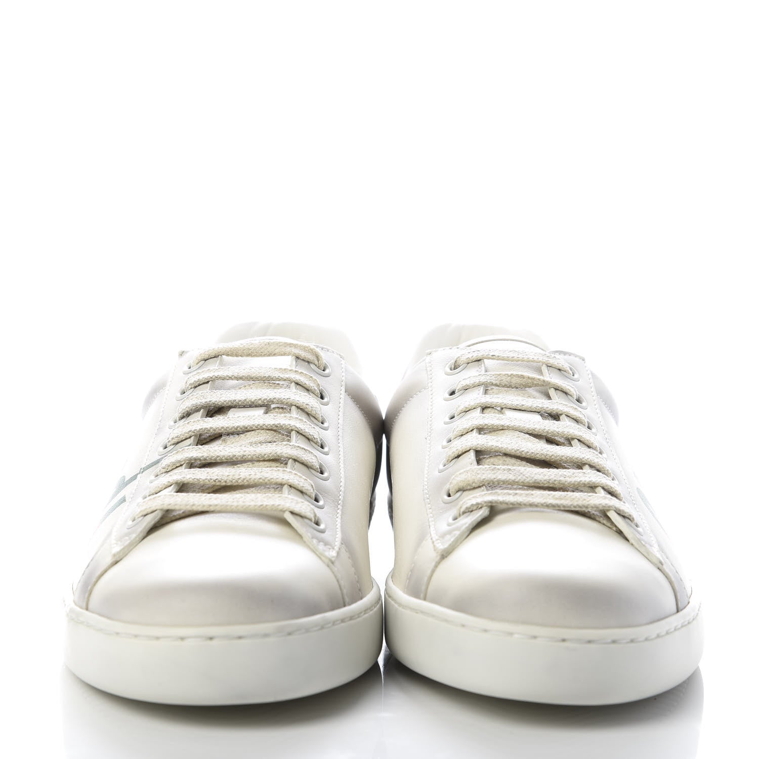 Gucci Distressed Calfskin Mens Ace Blade Sneakers 8 White 2 of 8
