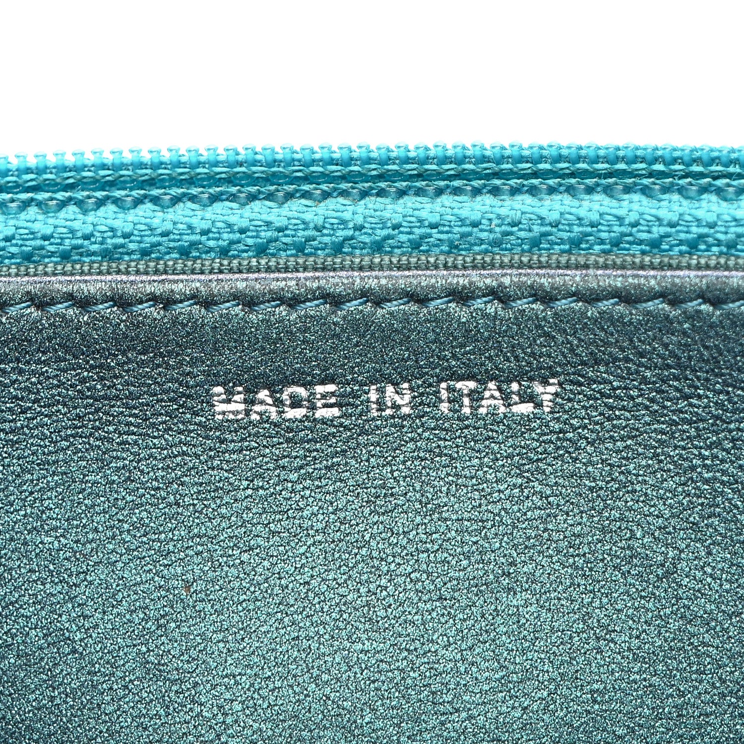 Chanel Metallic Lambskin Wallet On Chain WOC Turquoise 7 of 13