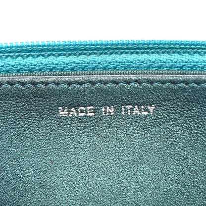 Chanel Metallic Lambskin Wallet On Chain WOC Turquoise 7 of 13