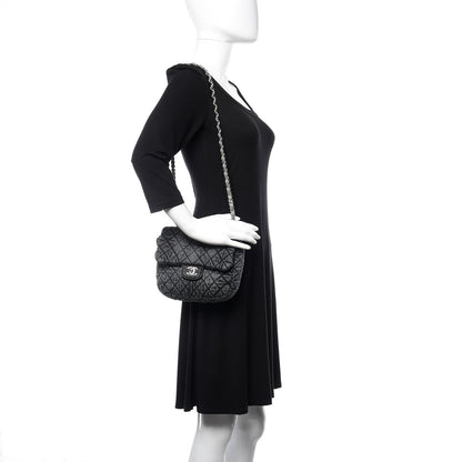 Chanel Washed Denim Quilted Small Denimpression Flap Grey Black 2 of 10