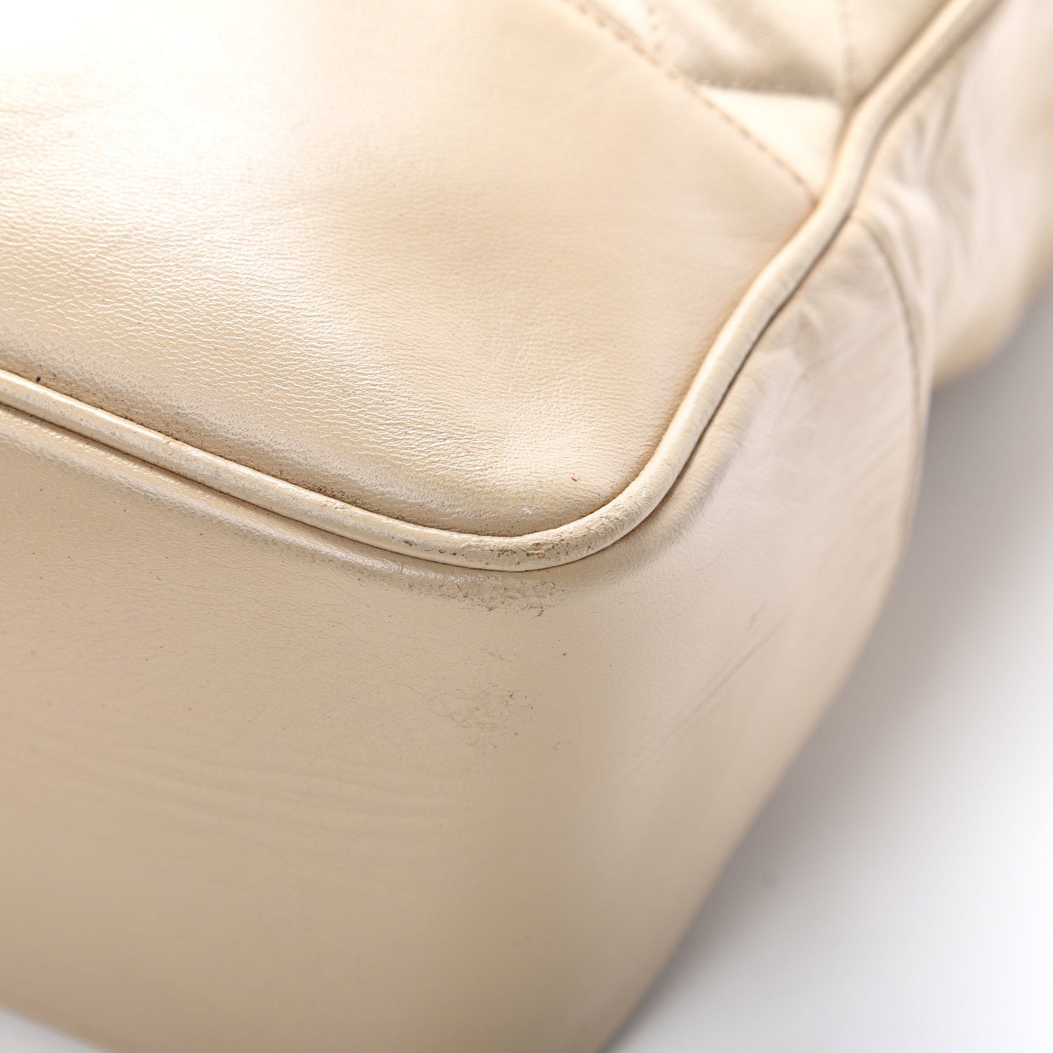 Chanel Satin Lambskin Quilted Shopping Tote Beige 11 of 13