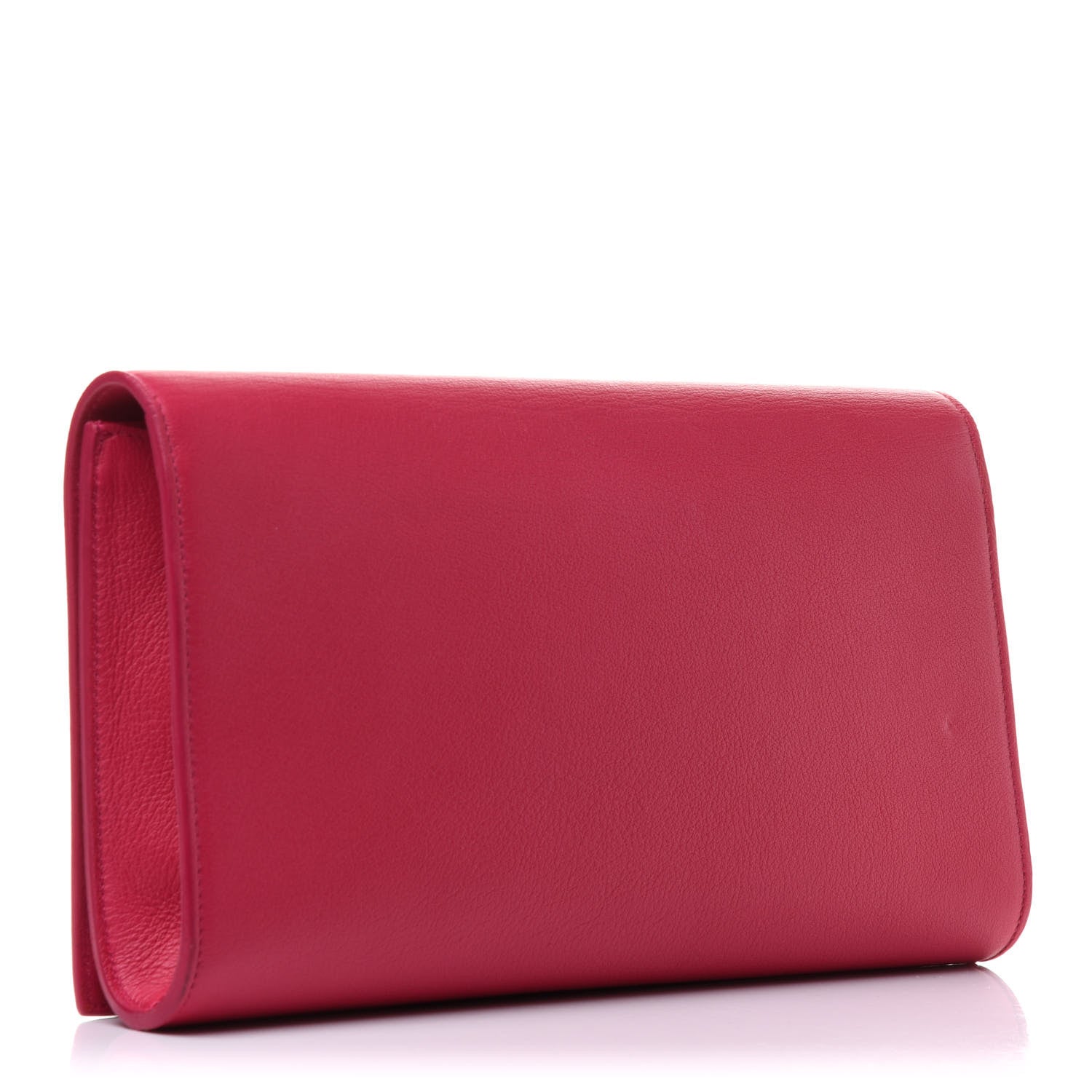Saint Laurent Calfskin Monogram Large Belle De Jour Clutch Lipstick Fuchsia 3 of 10