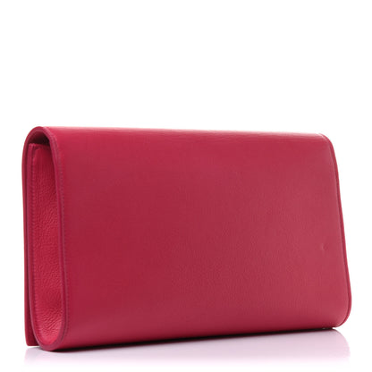 Saint Laurent Calfskin Monogram Large Belle De Jour Clutch Lipstick Fuchsia 3 of 10