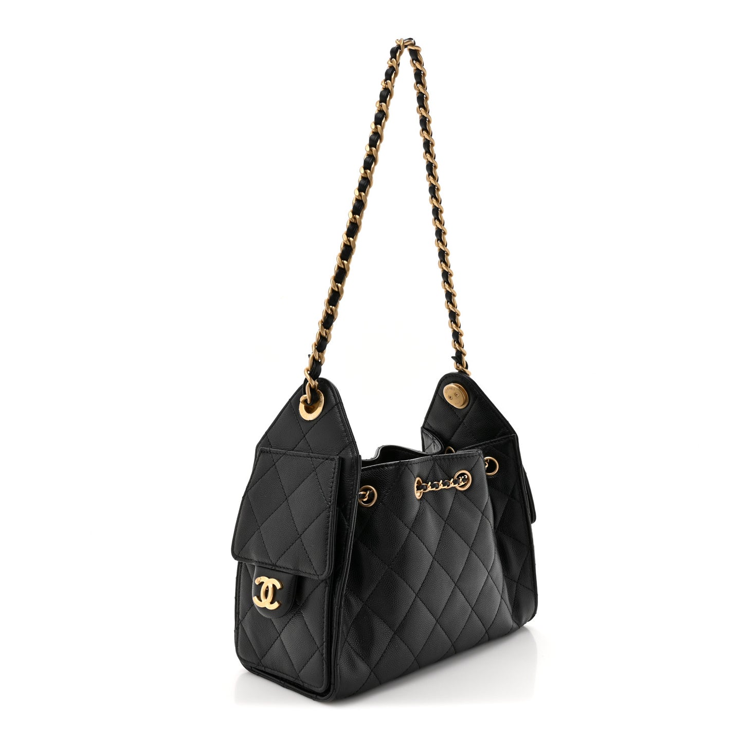 Caviar Quilted Mini Chanel 25 Handbag Black