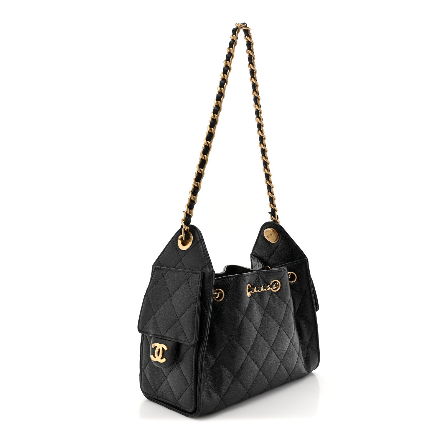 Chanel Caviar Quilted Mini Chanel 25 Handbag Black 2 of 9