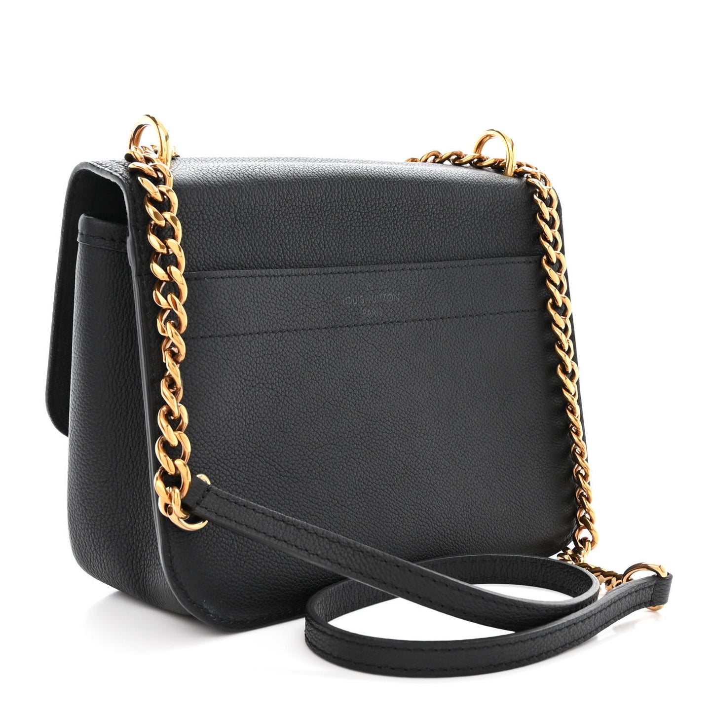 Grained Calfskin Lockme Chain Bag PM Black