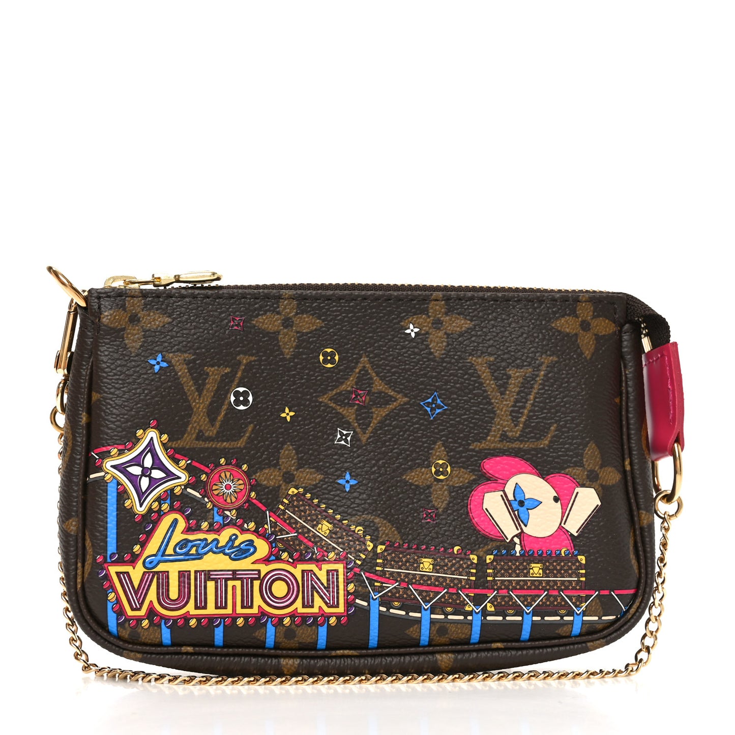 Monogram 2020 Christmas Animation Roller Coaster Mini Pochette Accessories Pivoine