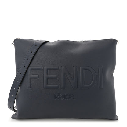 Fendi Vitello Cher Logo Embossed After Messenger Bag Dark Blue 1 of 12