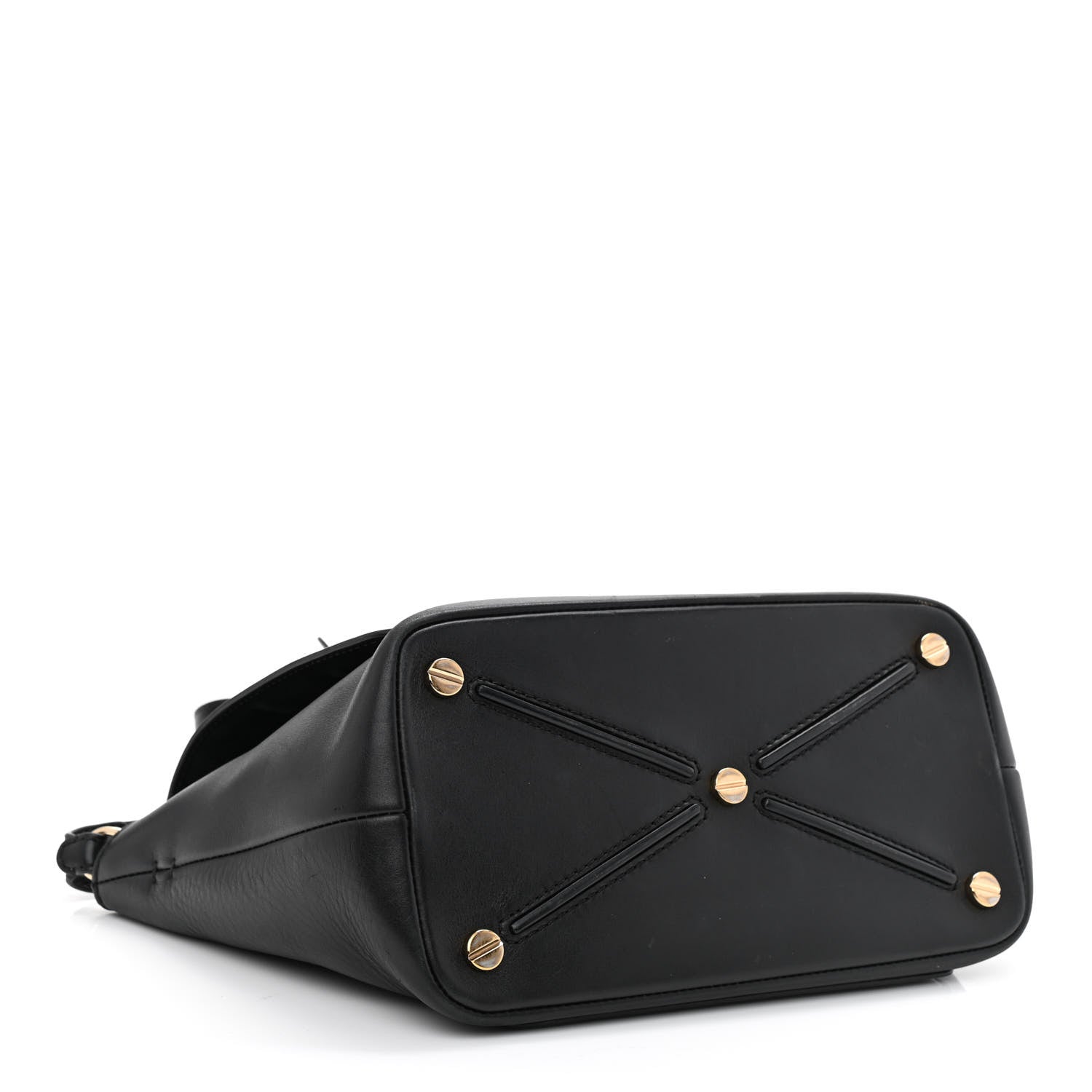 Valentino Garavani Calfskin Small Rockstud Demilune Double Handle Satchel Black 4 of 14