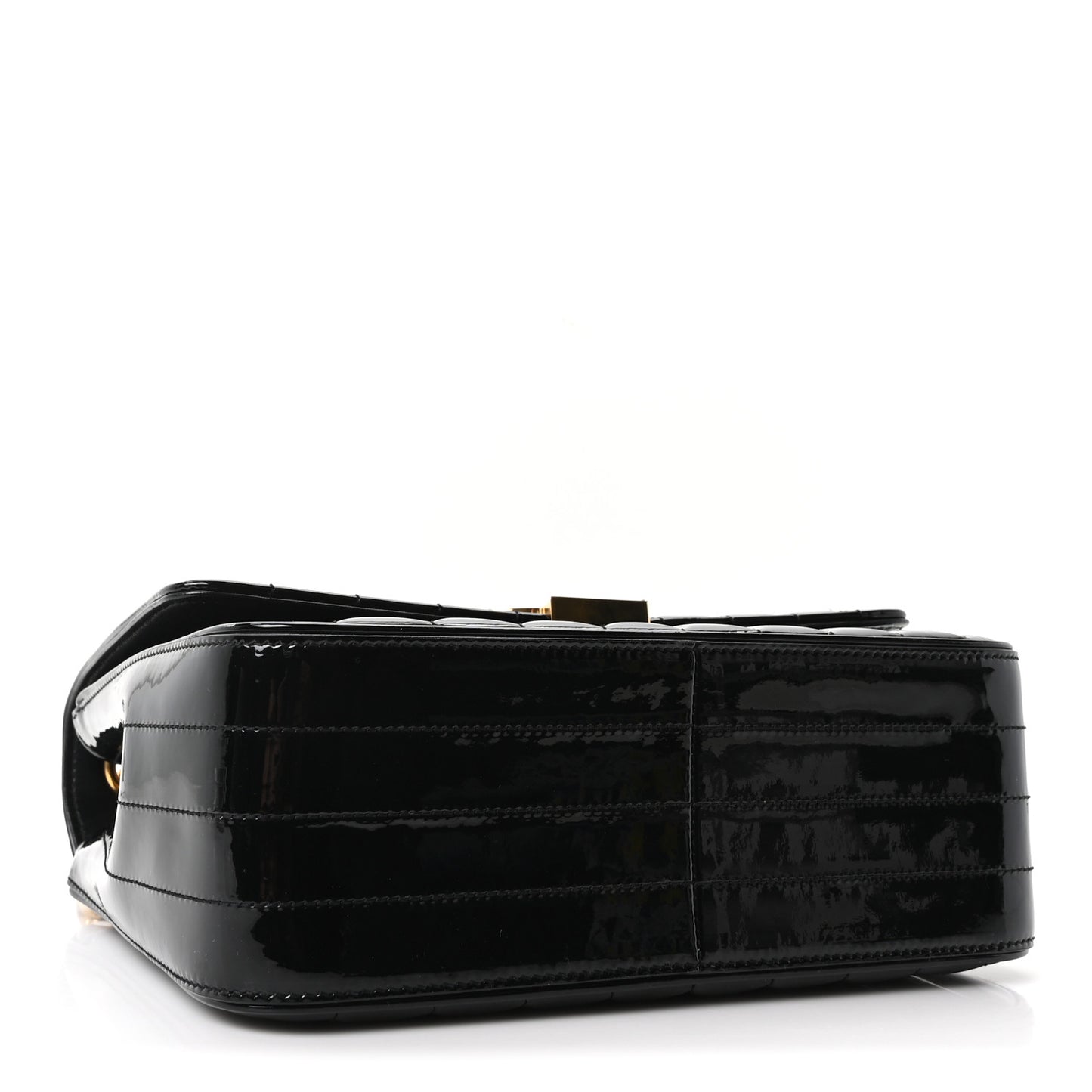 Patent Matelasse Monogram Large Vicky Chain Bag Black
