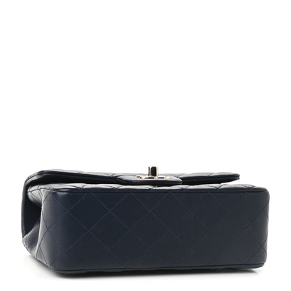 Chanel Lambskin Quilted Mini Rectangular Flap Dark Blue 3 of 9