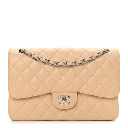 Chanel Caviar Quilted Jumbo Double Flap Beige 1 of 11