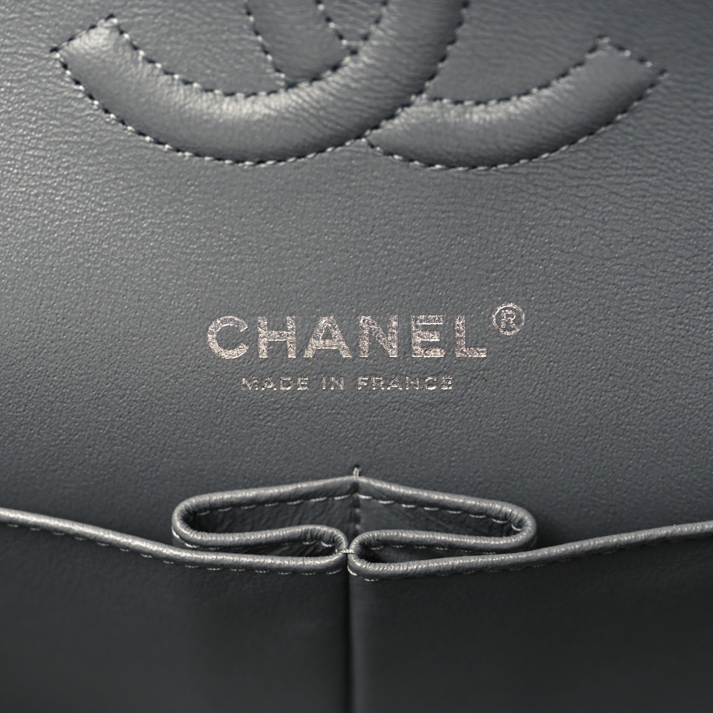 Caviar Quilted Medium Double Flap Dark Grey
