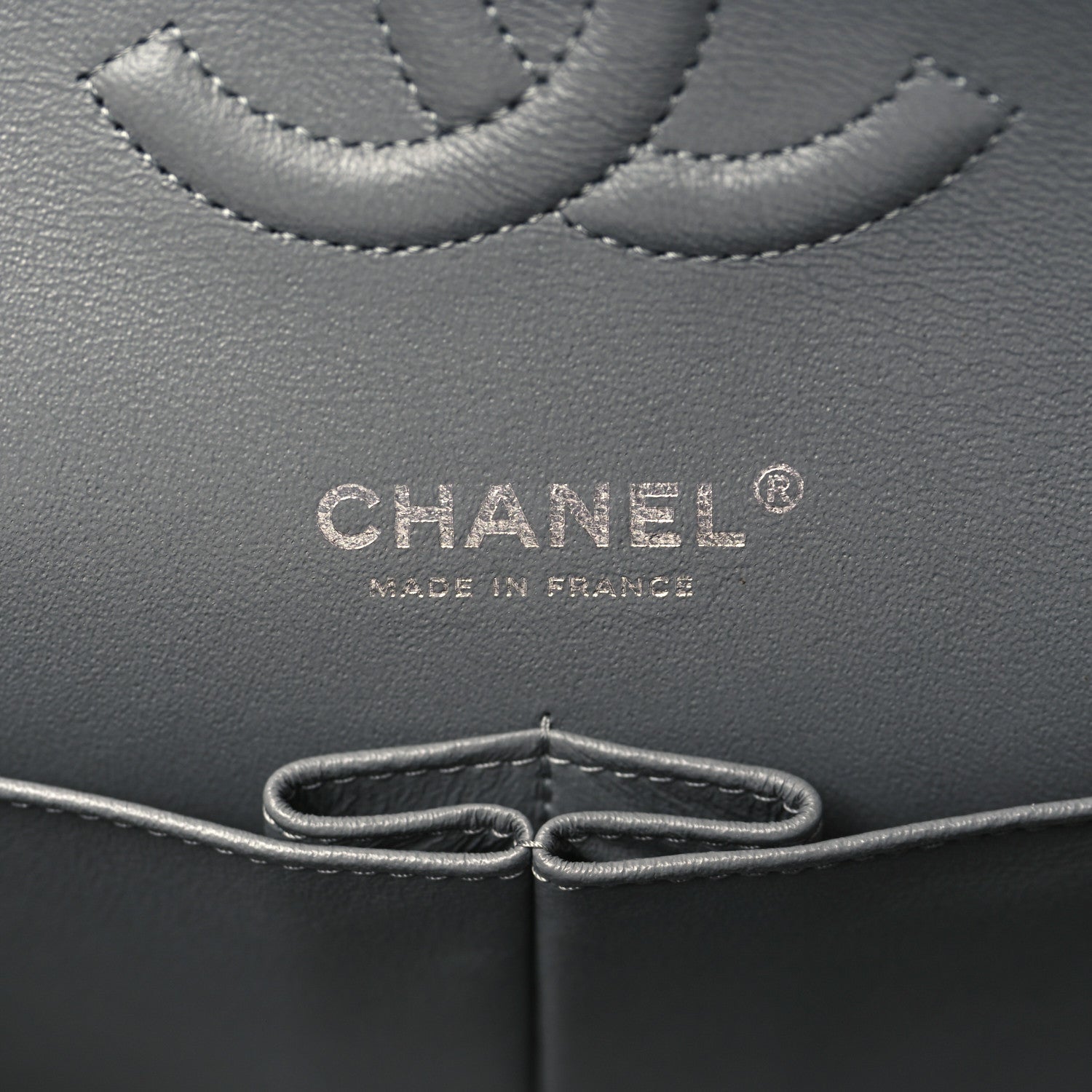 Chanel Caviar Quilted Medium Double Flap Dark Grey 6 of 9