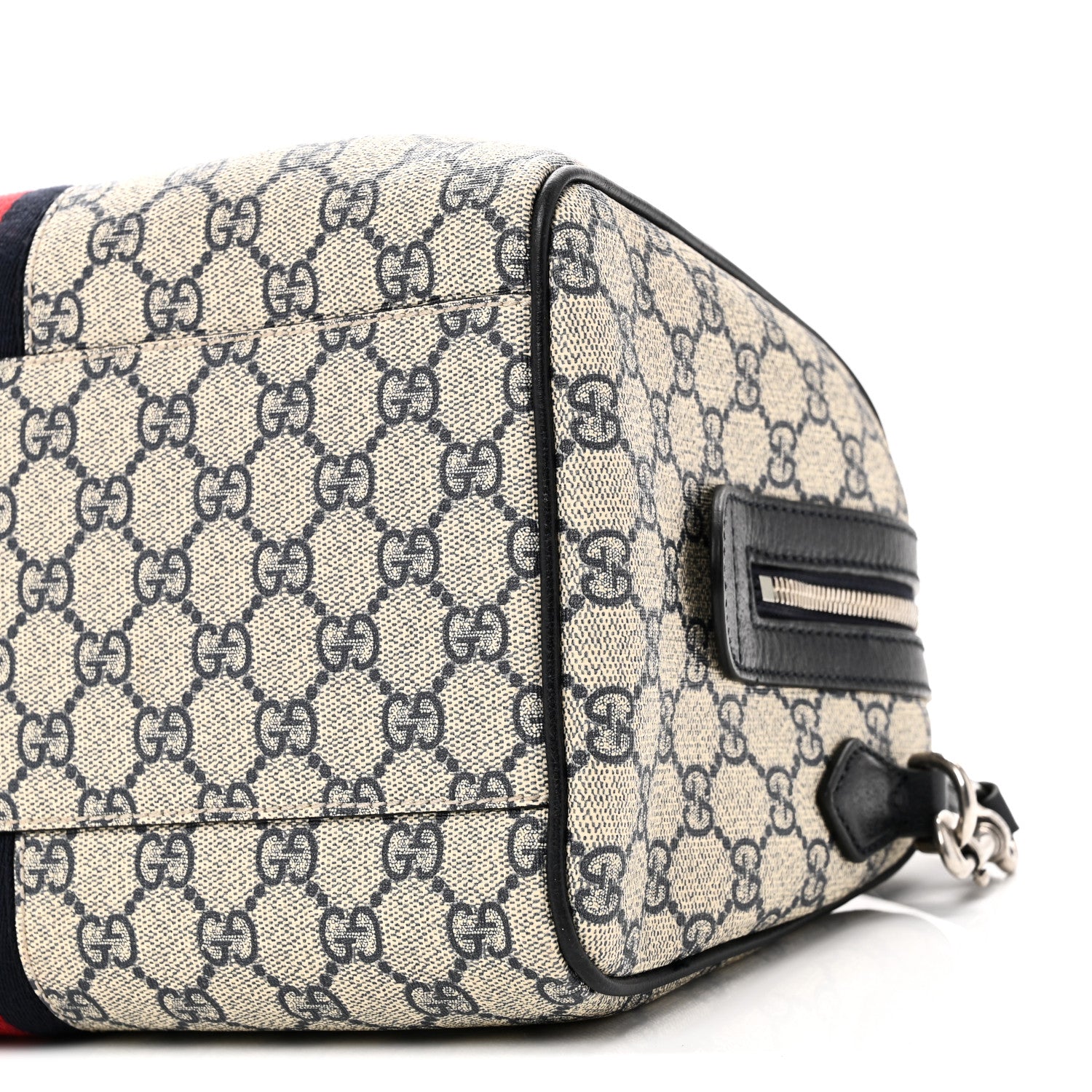Gucci GG Supreme Monogram Web Medium Ophidia Top Handle Bag Beige Blue 10 of 11