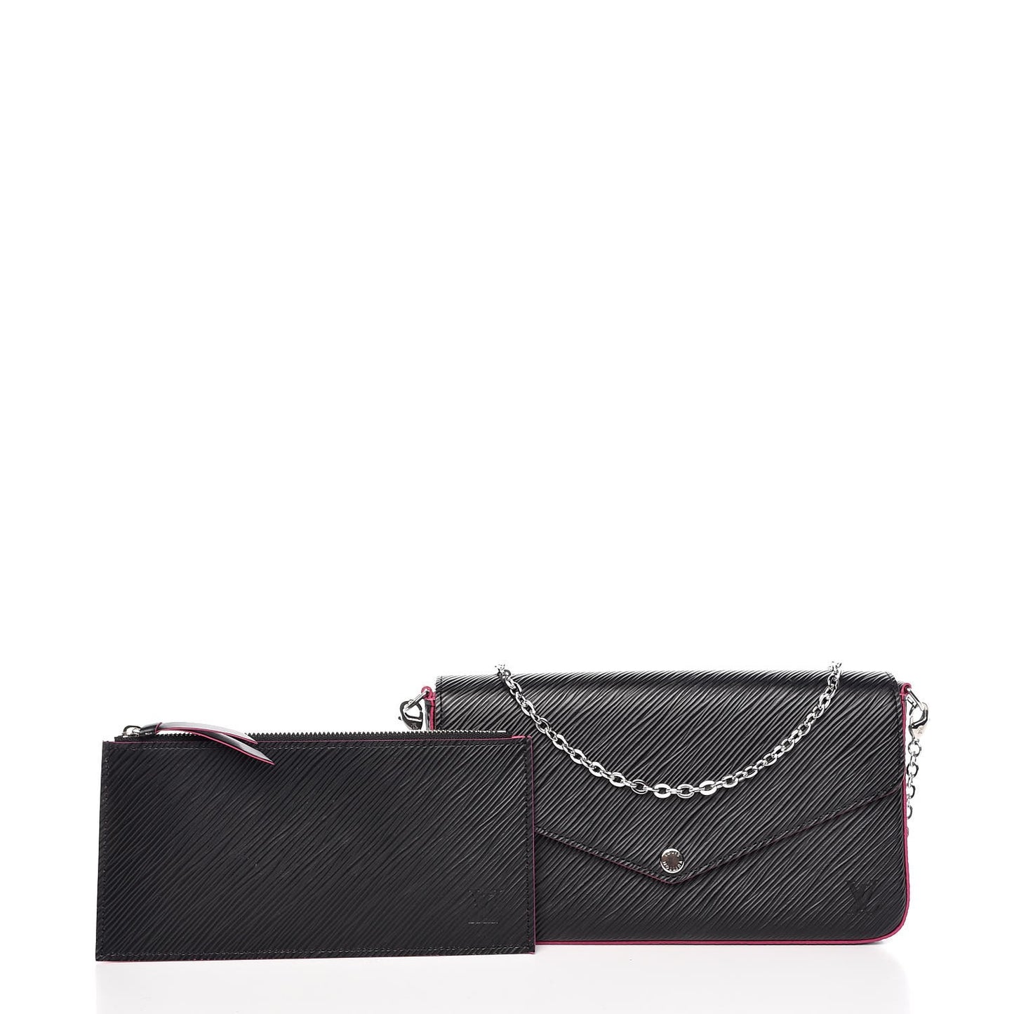 Epi Pochette Felicie Black Hot Pink