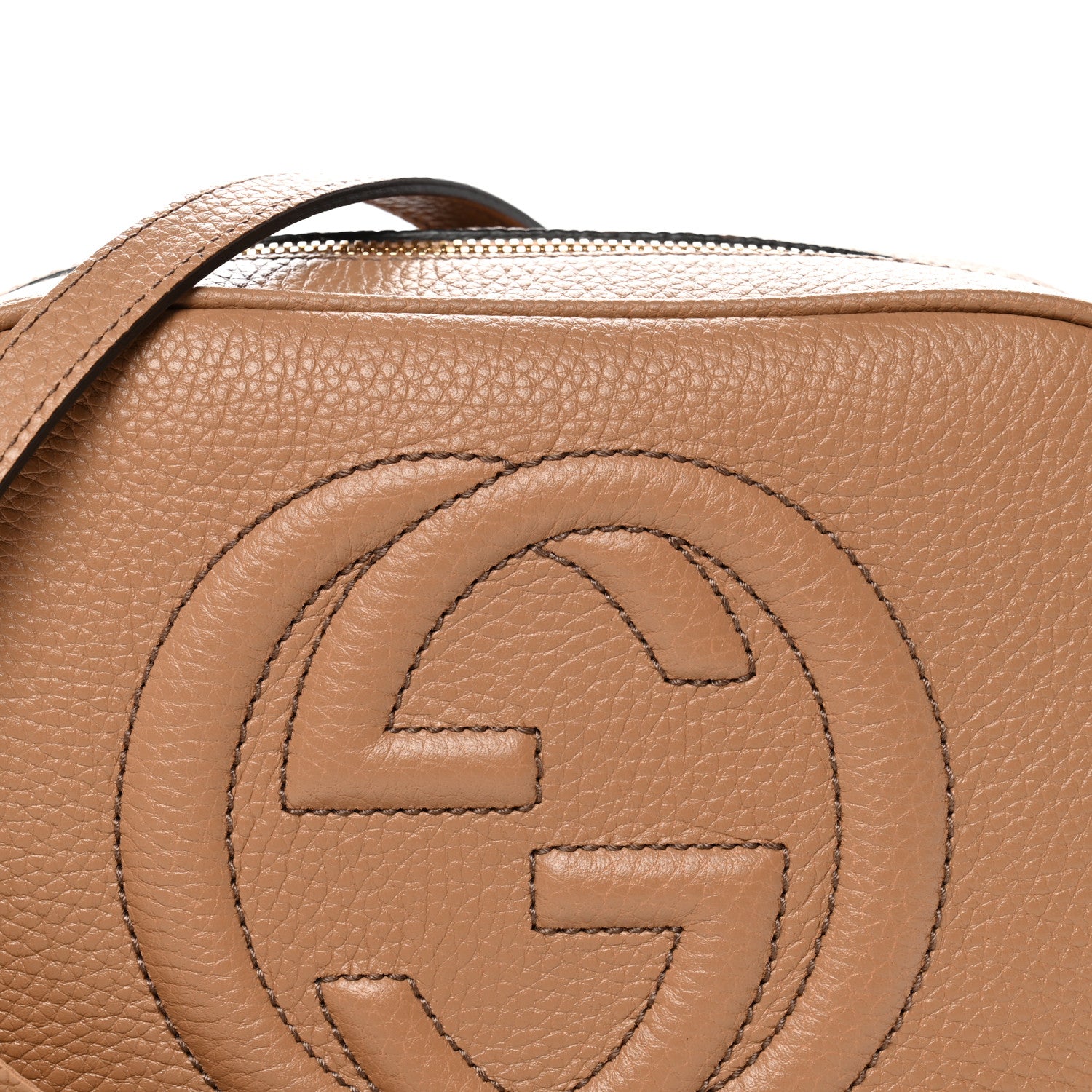 Gucci Pebbled Calfskin Small Soho Disco Bag Camelia 8 of 10