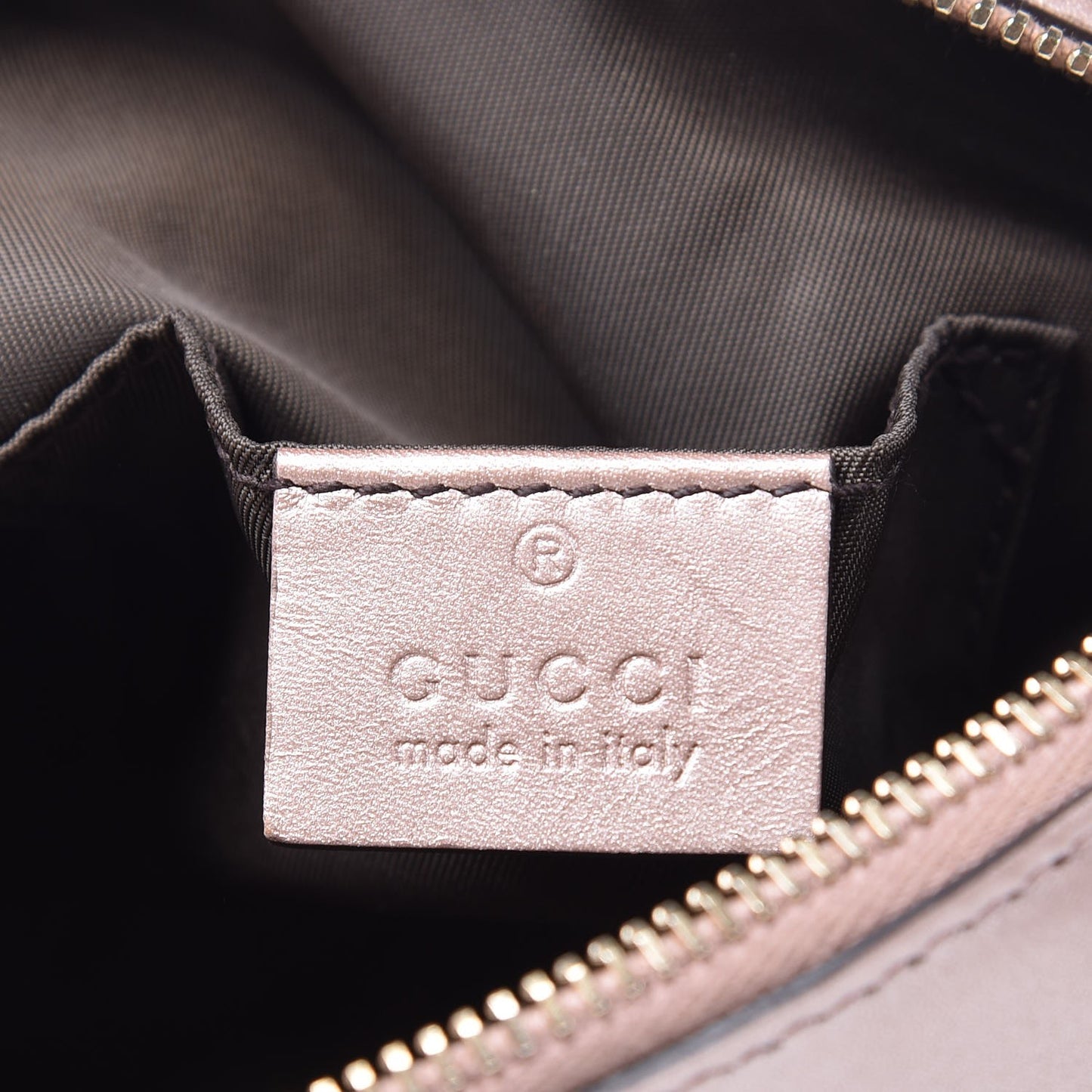 Metallic Microguccissima GG Cosmetic Case Mauve