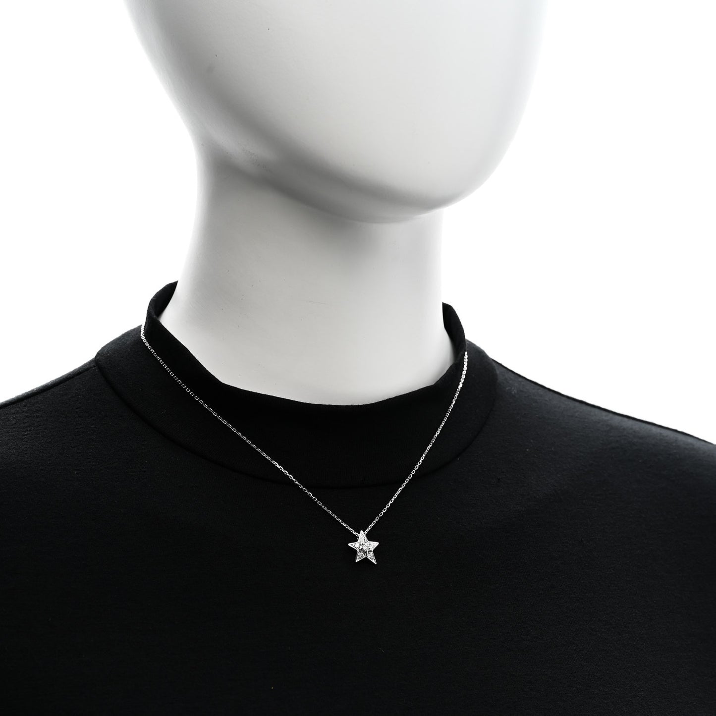 18K White Gold Diamond Small Comete Geode Pendant Necklace