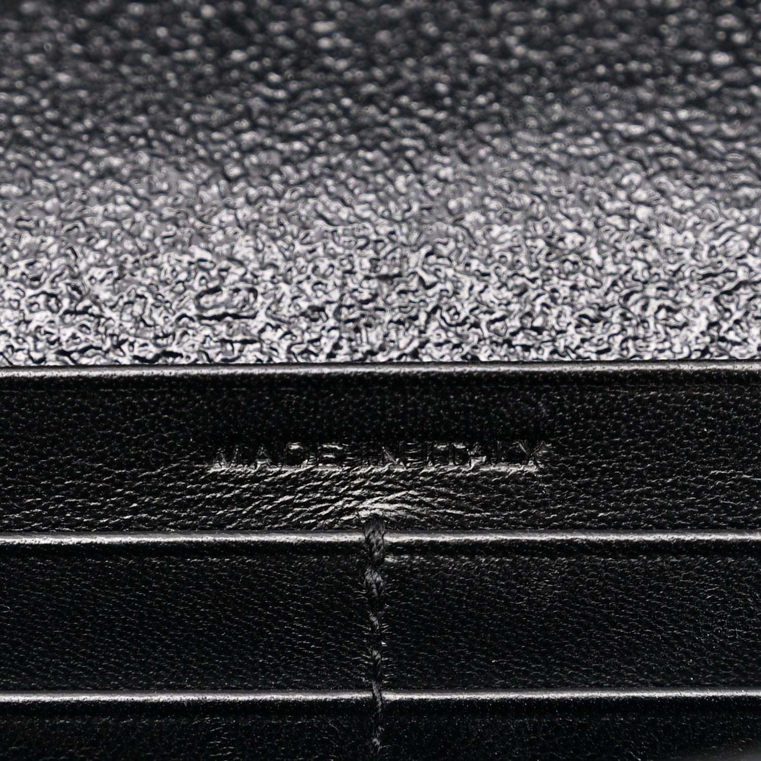 Saint Laurent Grained Metallic Calfskin Monogram Chain Wallet Black 7 of 11