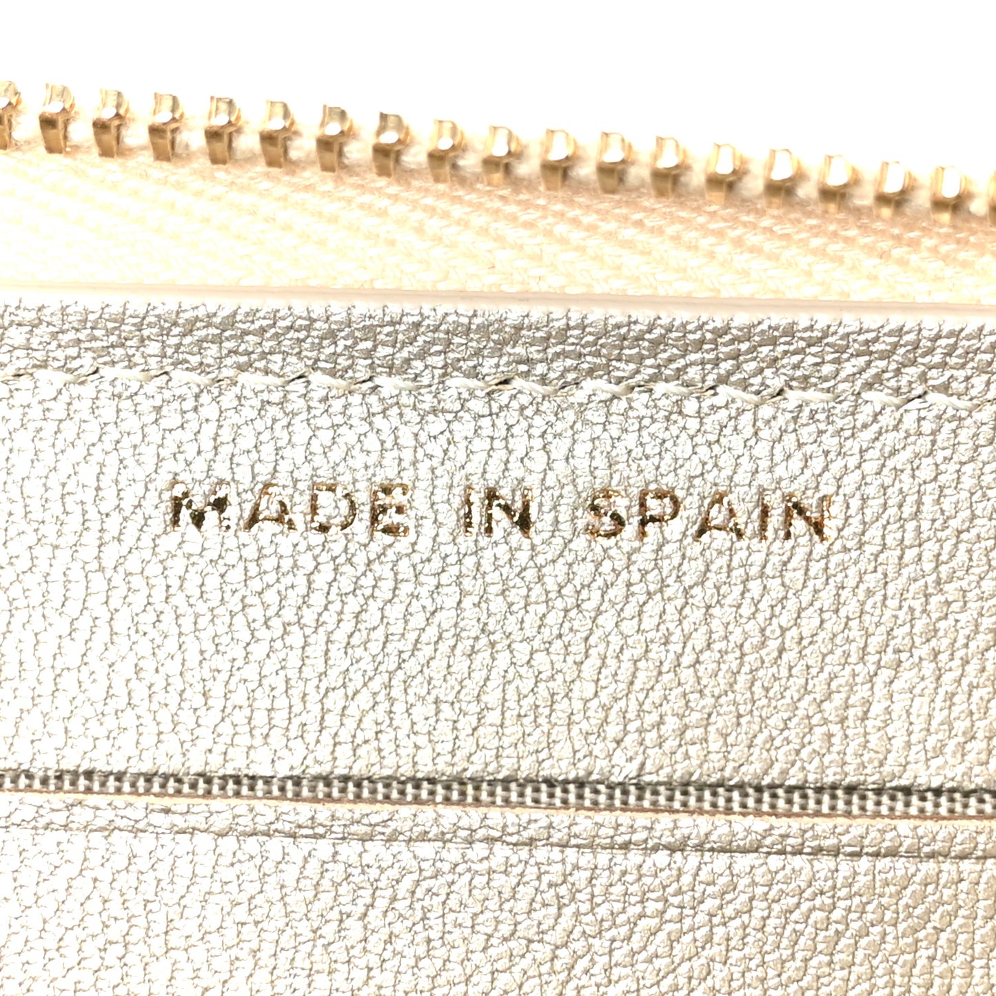 Metallic Sheepskin Chevron Quilted Medium Mademoiselle Vintage Zip Around Wallet Silver