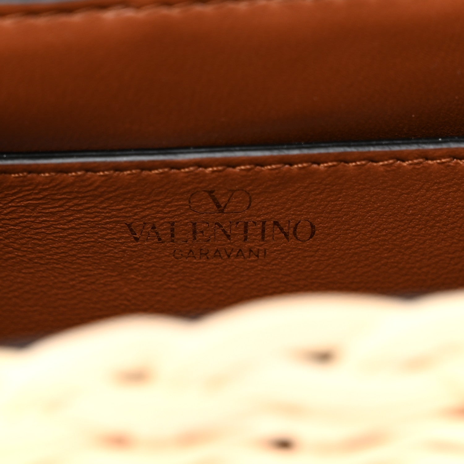 Valentino Garavani Wicker Calfskin Vlogo Small Loco Shoulder Bag Natural 6 of 9