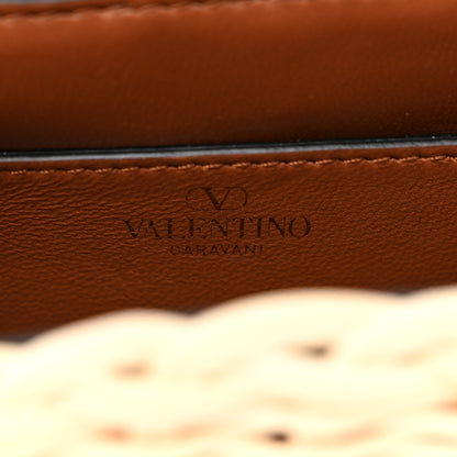 Valentino Garavani Wicker Calfskin Vlogo Small Loco Shoulder Bag Natural 6 of 9